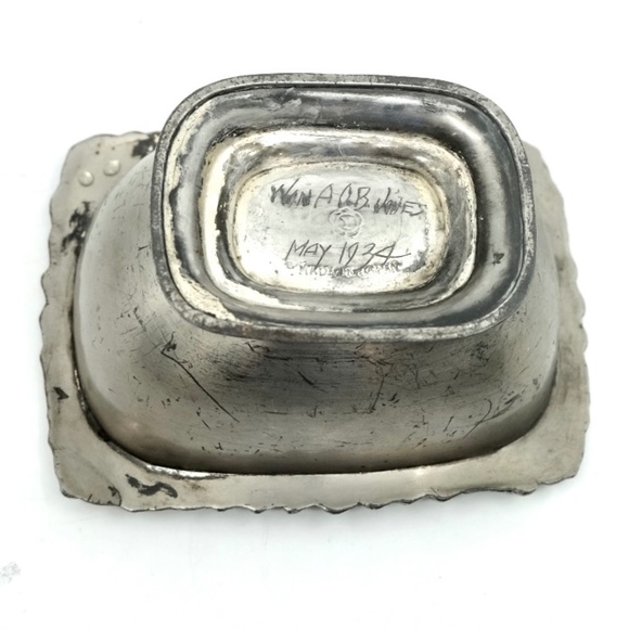 VINTAGE 1930s PEWTER OPEN SALT CELLAR FOOTED - Picture 3 of 3